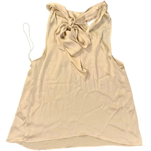 1.STATE Satin Halter Top Cream Sleeveless Flowy Minimalist Womens Small - Picture 1 of 3